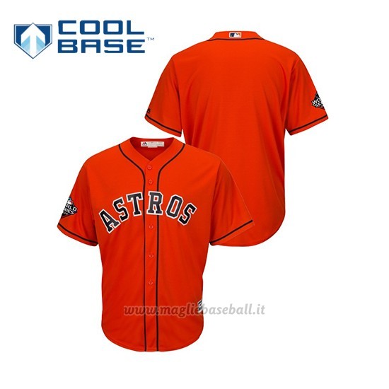 Maglia Baseball Uomo Houston Astros 2019 World Series Bound Cool Base Arancione